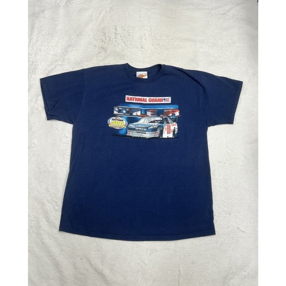 Vtg Y2K Dale Earnhardt Jr 88 Navy Blue Nascar Graphic T-Shirt Size XL Dayton 500 - Picture 1 of 8